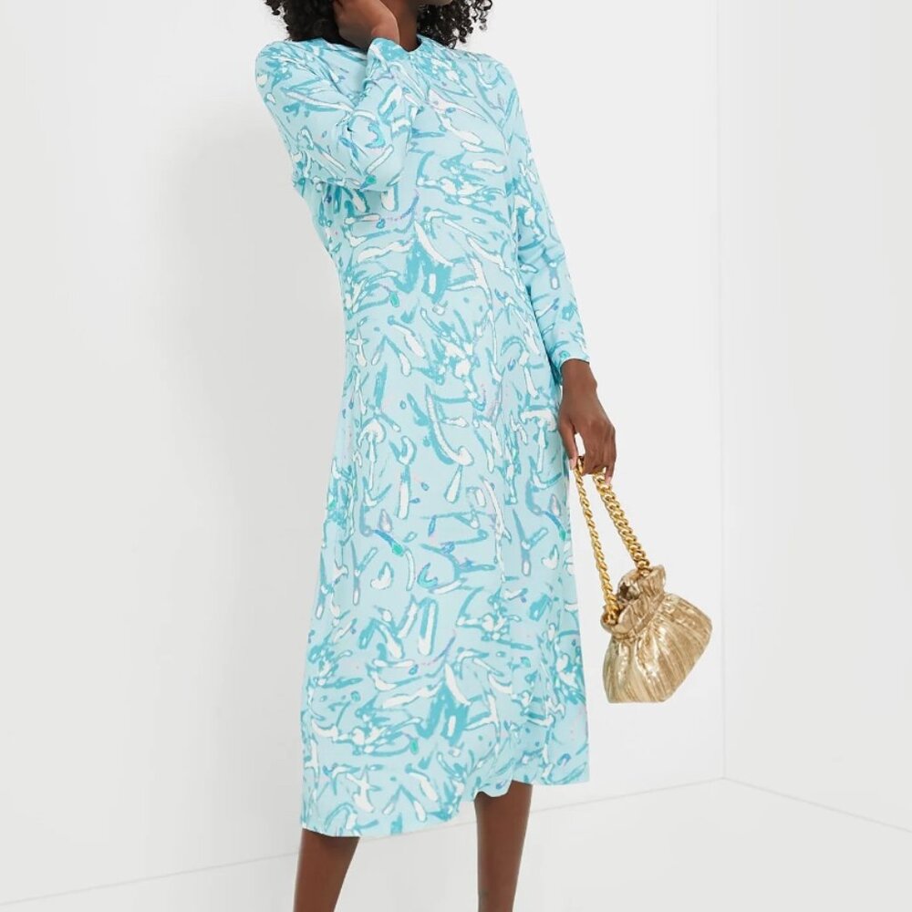 Tuckernuck HYACINTH HOUSE Blue Abstract Hattie Midi Dress XL